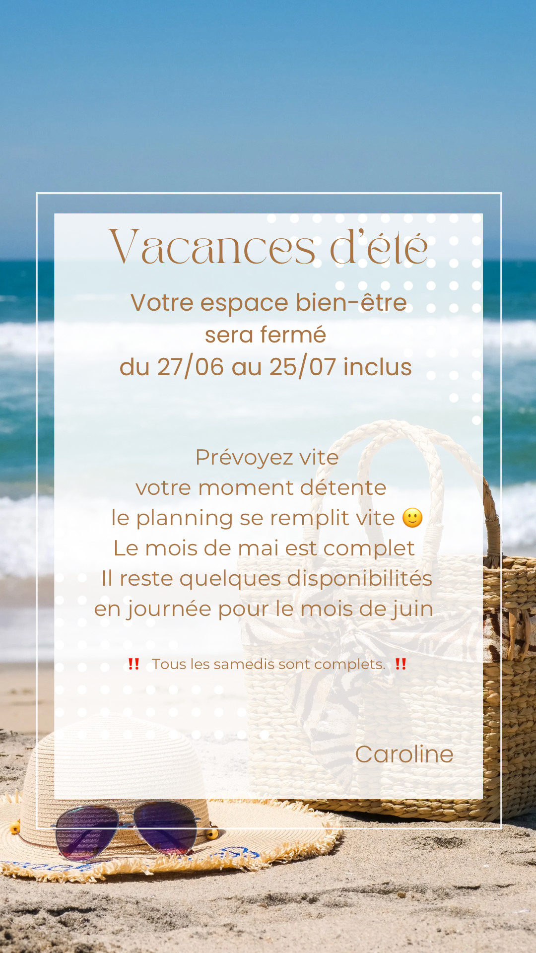 Pop-up vacance d'été